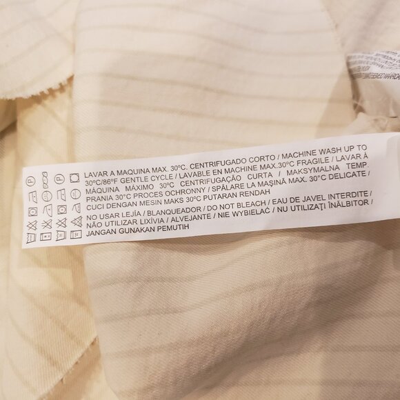 Zara TRF Denimwear Blue/Cream Striped Asymmetrical Tiered Ruffle Skirt Large - Picture 12 of 13